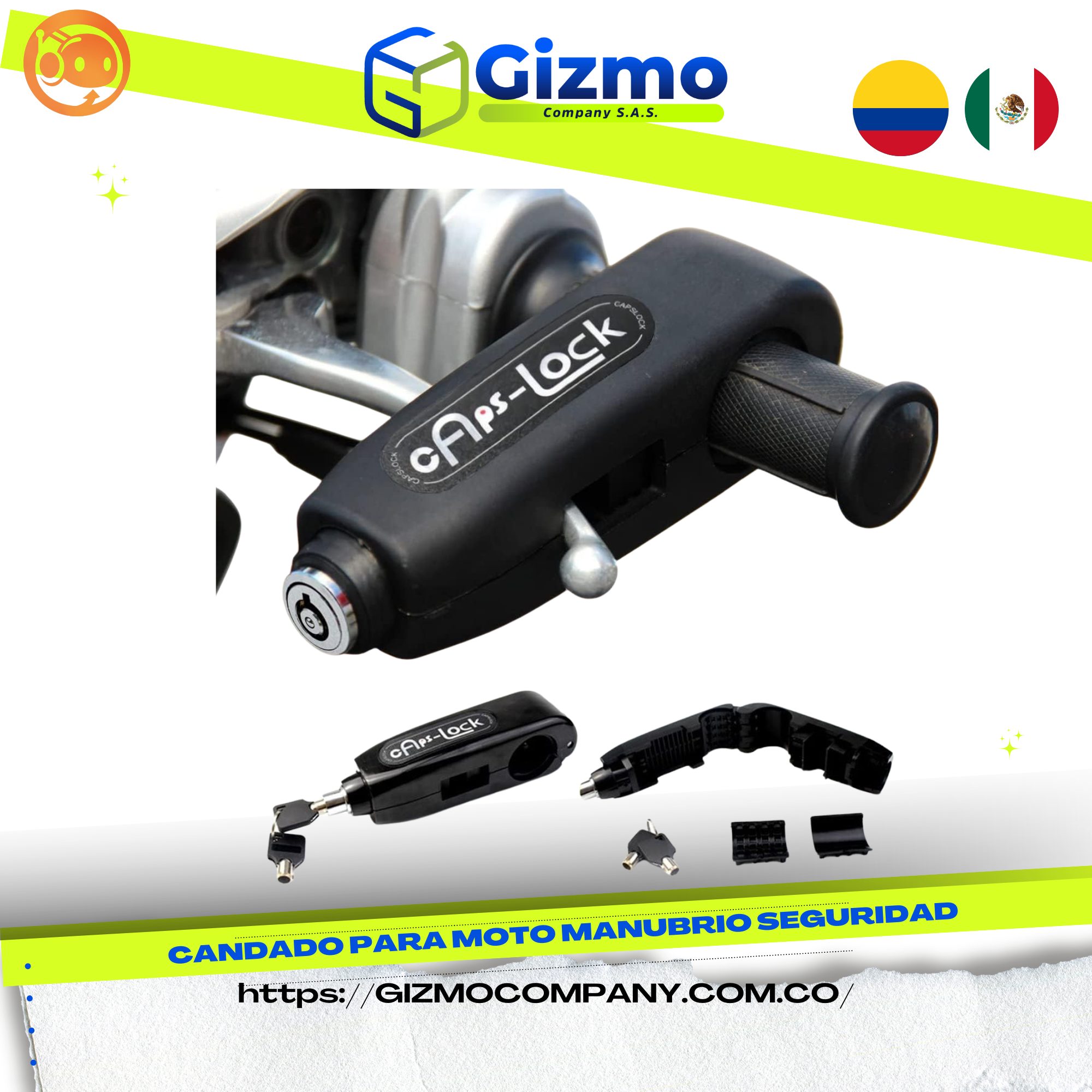 Candado para Moto Manubrio Seguridad